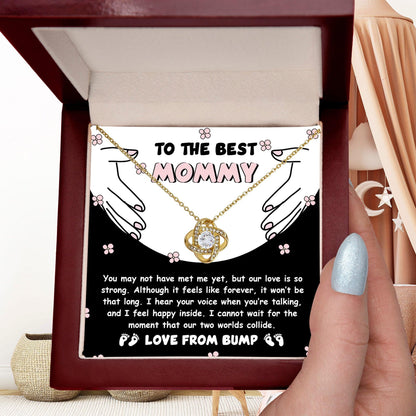 To the Best Mommy To Be Our Love Is Strong - Love Knot Necklace - Mallard Moon Gift Shop