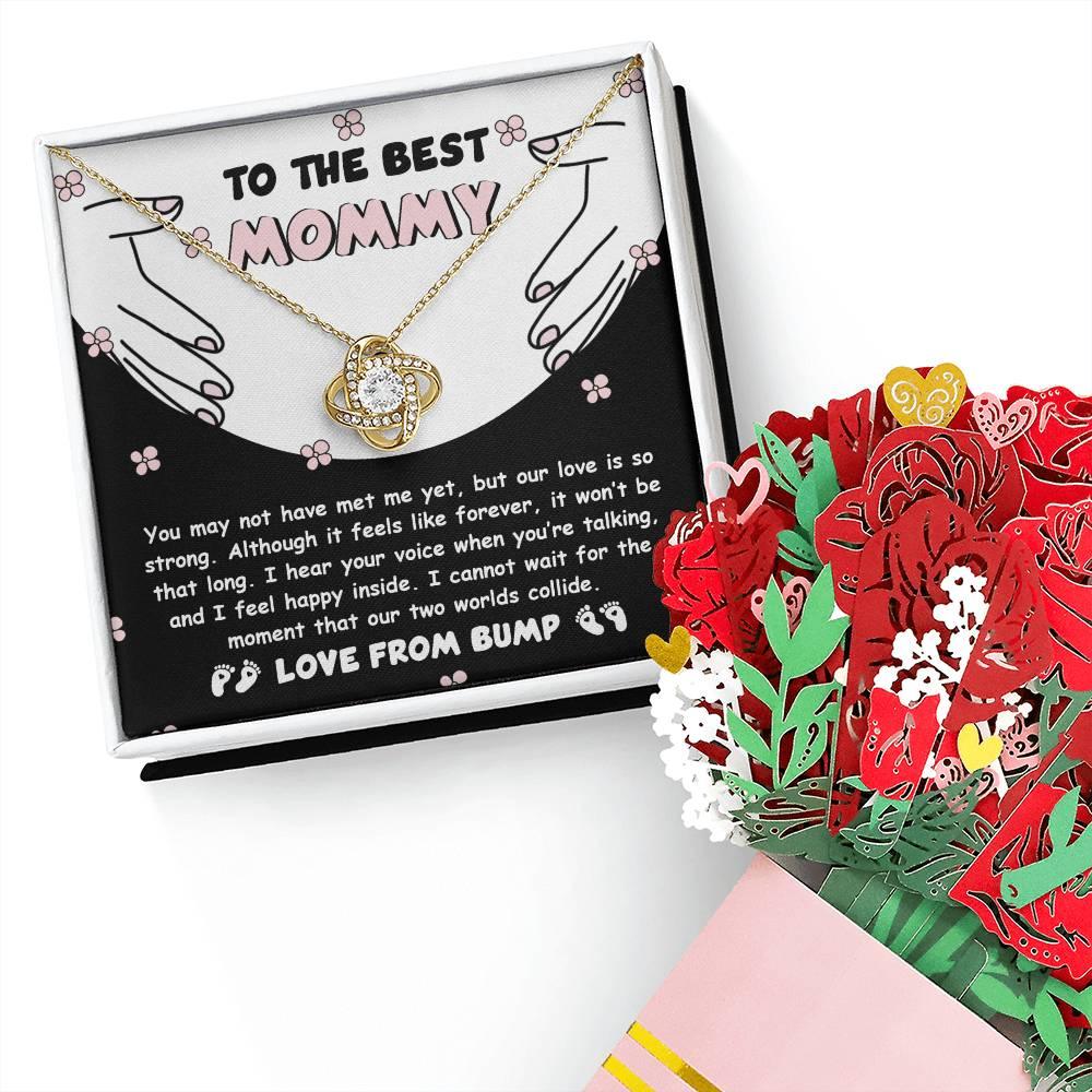 To the Best Mommy To Be Our Love Is Strong - Love Knot Necklace - Mallard Moon Gift Shop