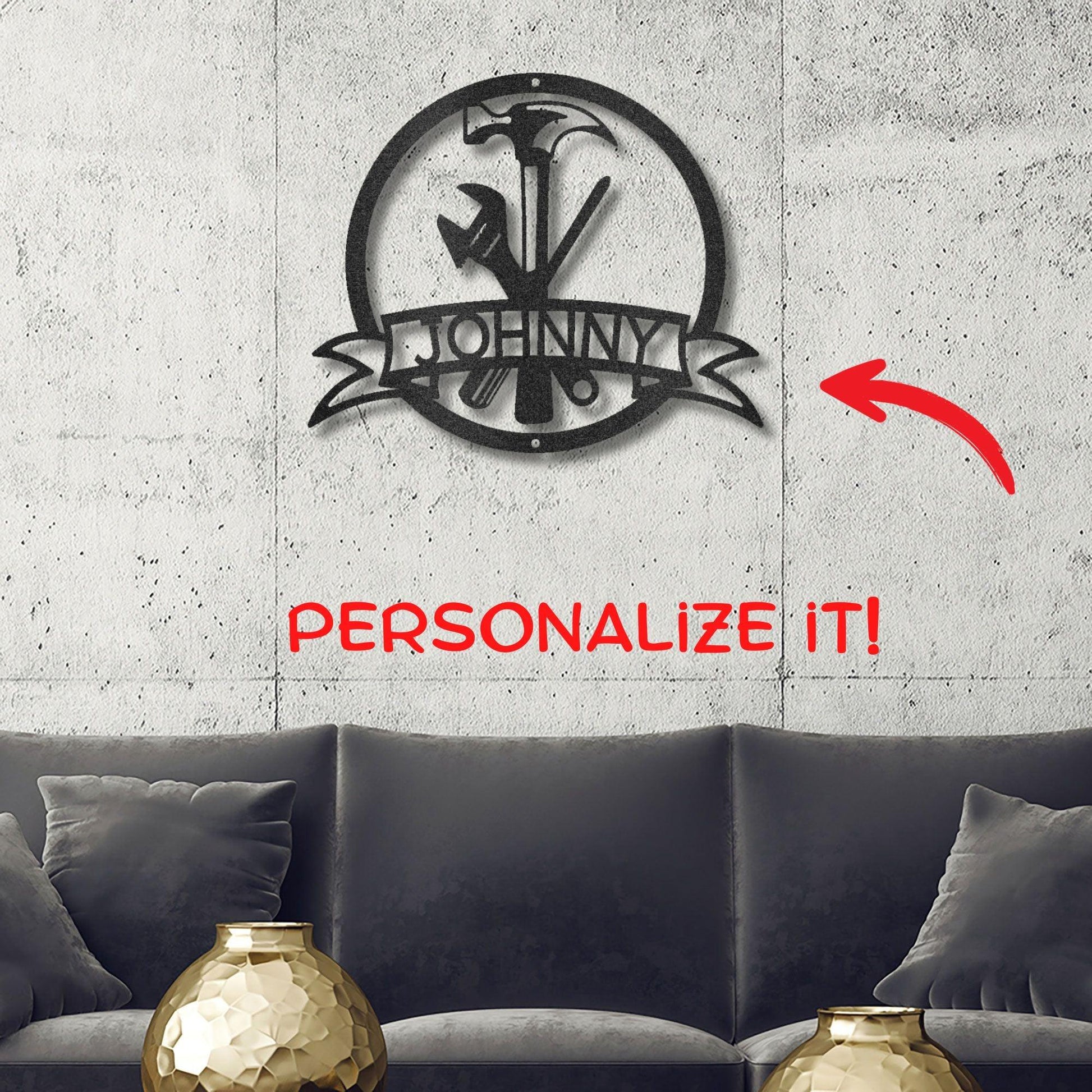 Tool Man Personalized Metal Wall Art - Mallard Moon Gift Shop