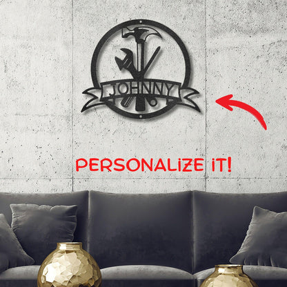 Tool Man Personalized Metal Wall Art - Mallard Moon Gift Shop