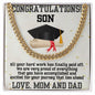 Graduation Gift for Son from Mom and Dad Personalized Cuban Link Chain Necklace - Mallard Moon Gift Shop
