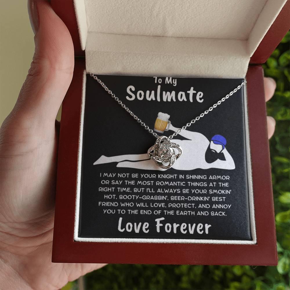 To My Soulmate Dazzling Love Knot Necklace with Message Card and Gift Box - Mallard Moon Gift Shop
