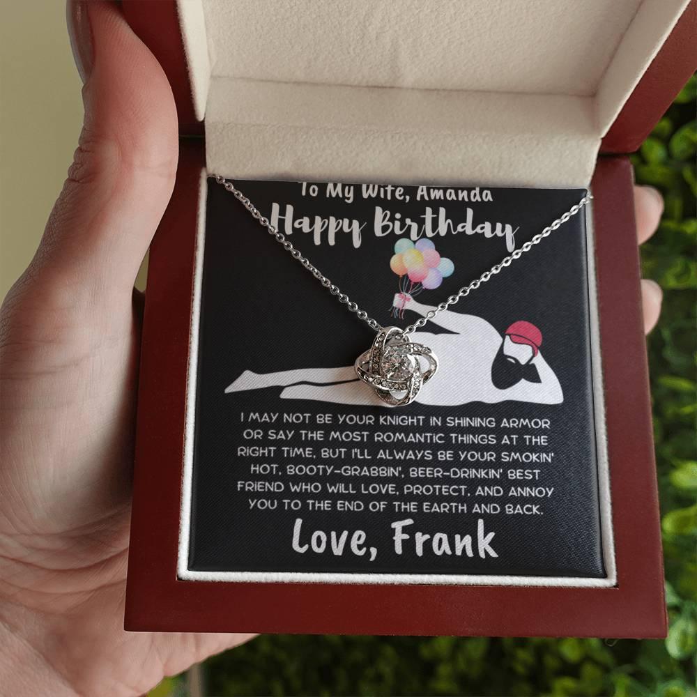 To My Soulmate Dazzling Love Knot Necklace with Message Card and Gift Box - Mallard Moon Gift Shop
