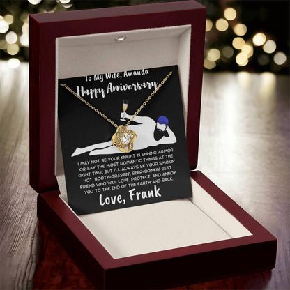 To My Soulmate Dazzling Love Knot Necklace with Message Card and Gift Box - Mallard Moon Gift Shop