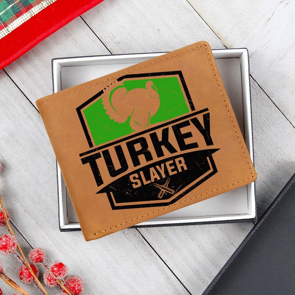 Turkey Hunter Gift Leather Wallet - Mallard Moon Gift Shop