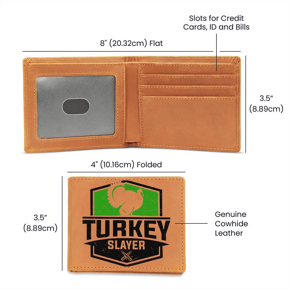 Turkey Hunter Gift Leather Wallet - Mallard Moon Gift Shop