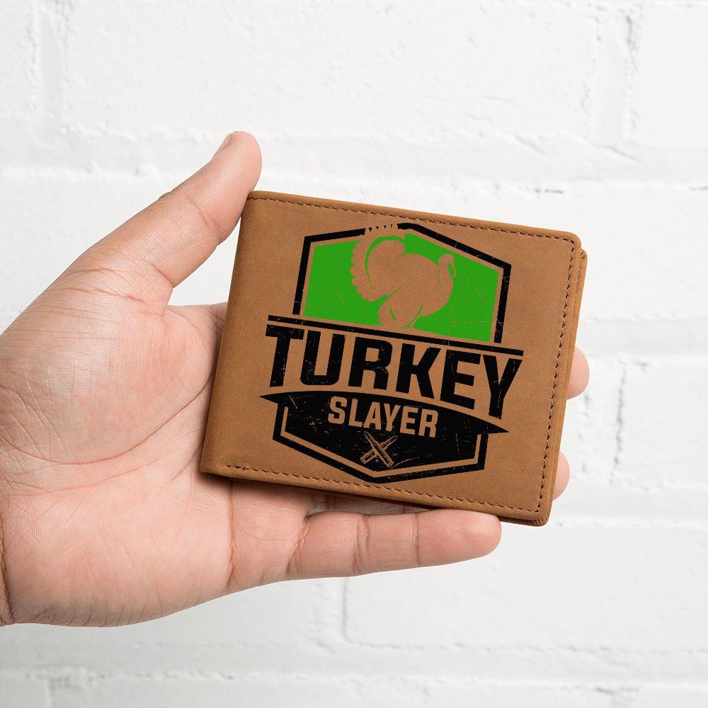 Turkey Hunter Gift Leather Wallet - Mallard Moon Gift Shop