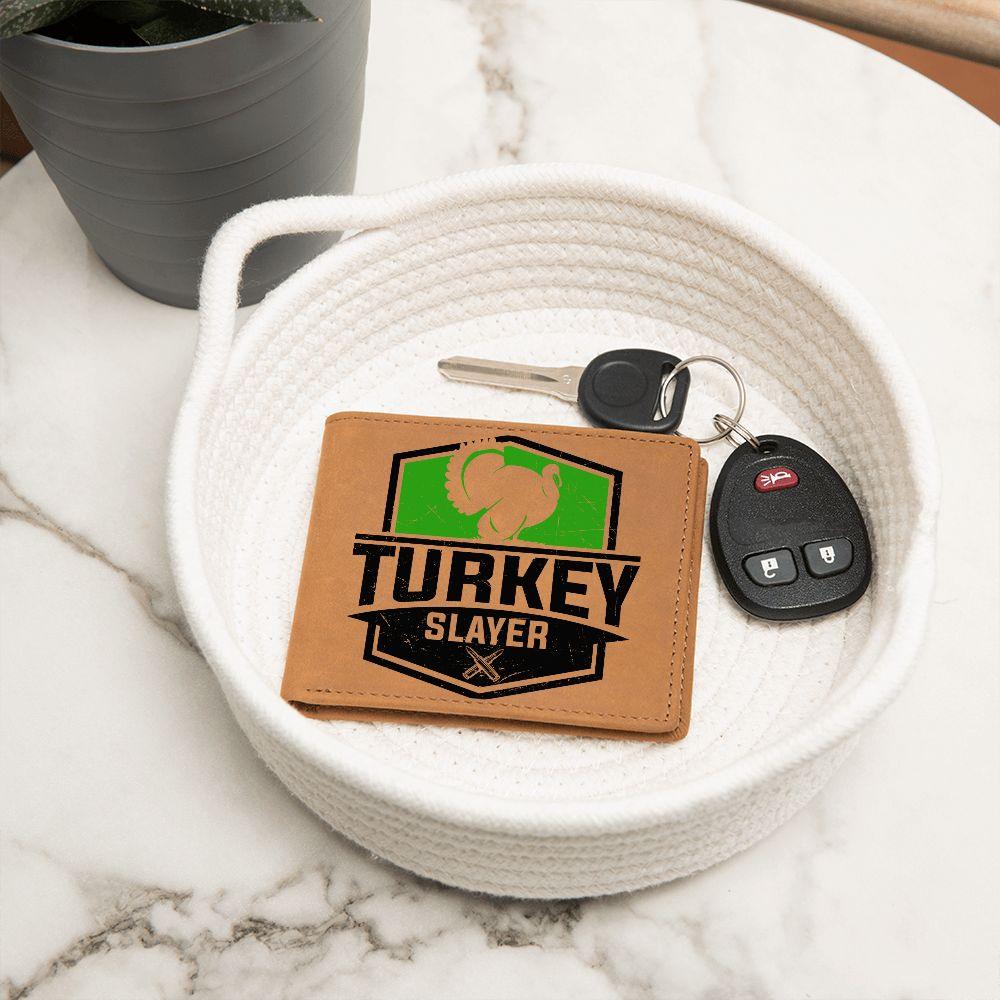 Turkey Hunter Gift Leather Wallet - Mallard Moon Gift Shop