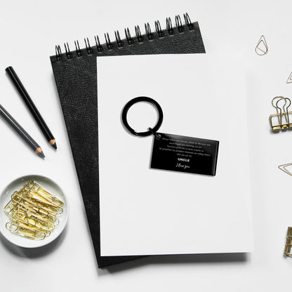 Uncle Black Engraved Keyring - Always Follow your Dreams - Birthday, Christmas Holiday Jewelry Gift - Mallard Moon Gift Shop