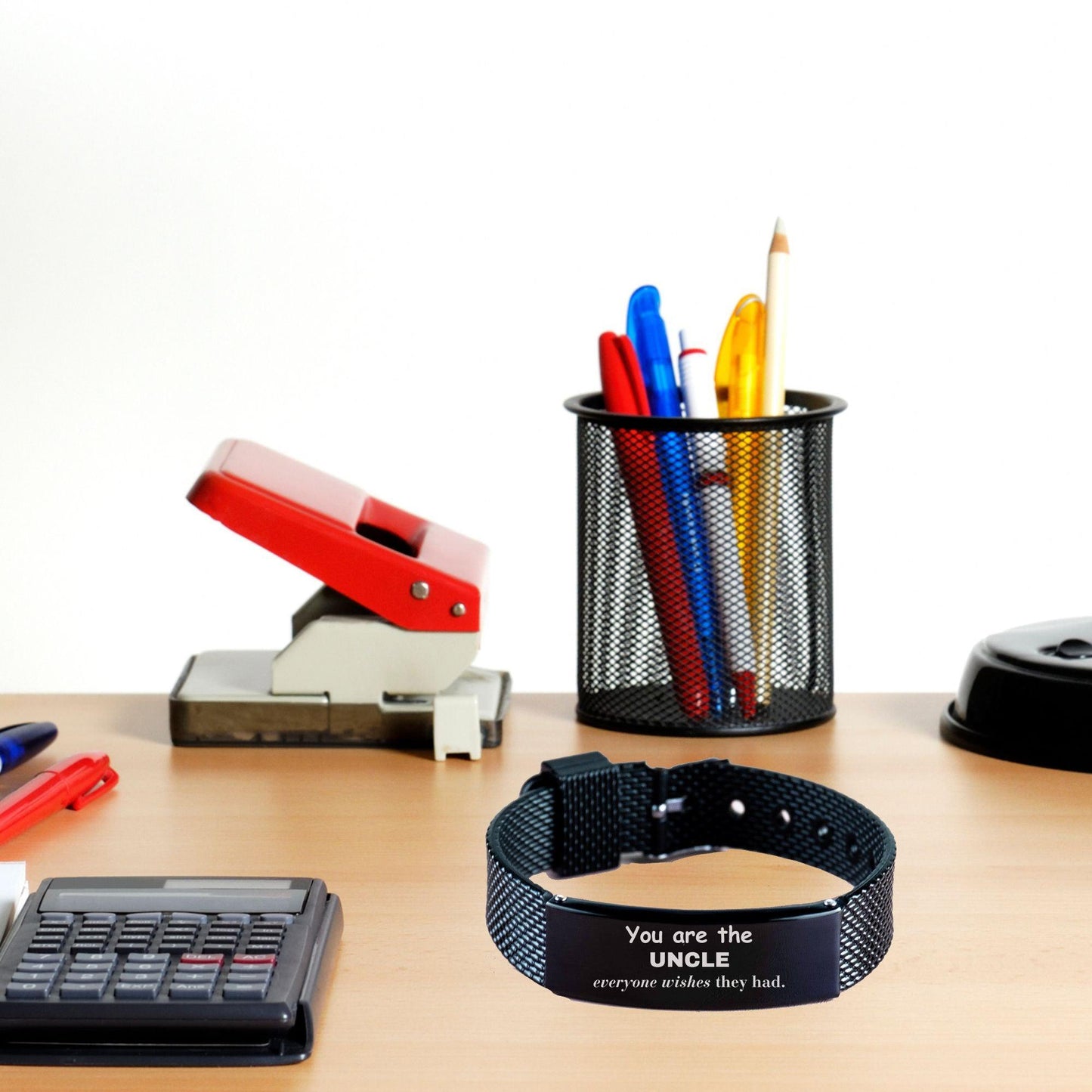 Uncle Black Shark Mesh Bracelet, Everyone wishes they had, Inspirational Bracelet For Uncle, Uncle Gifts, Birthday Christmas Unique Gifts For Uncle - Mallard Moon Gift Shop