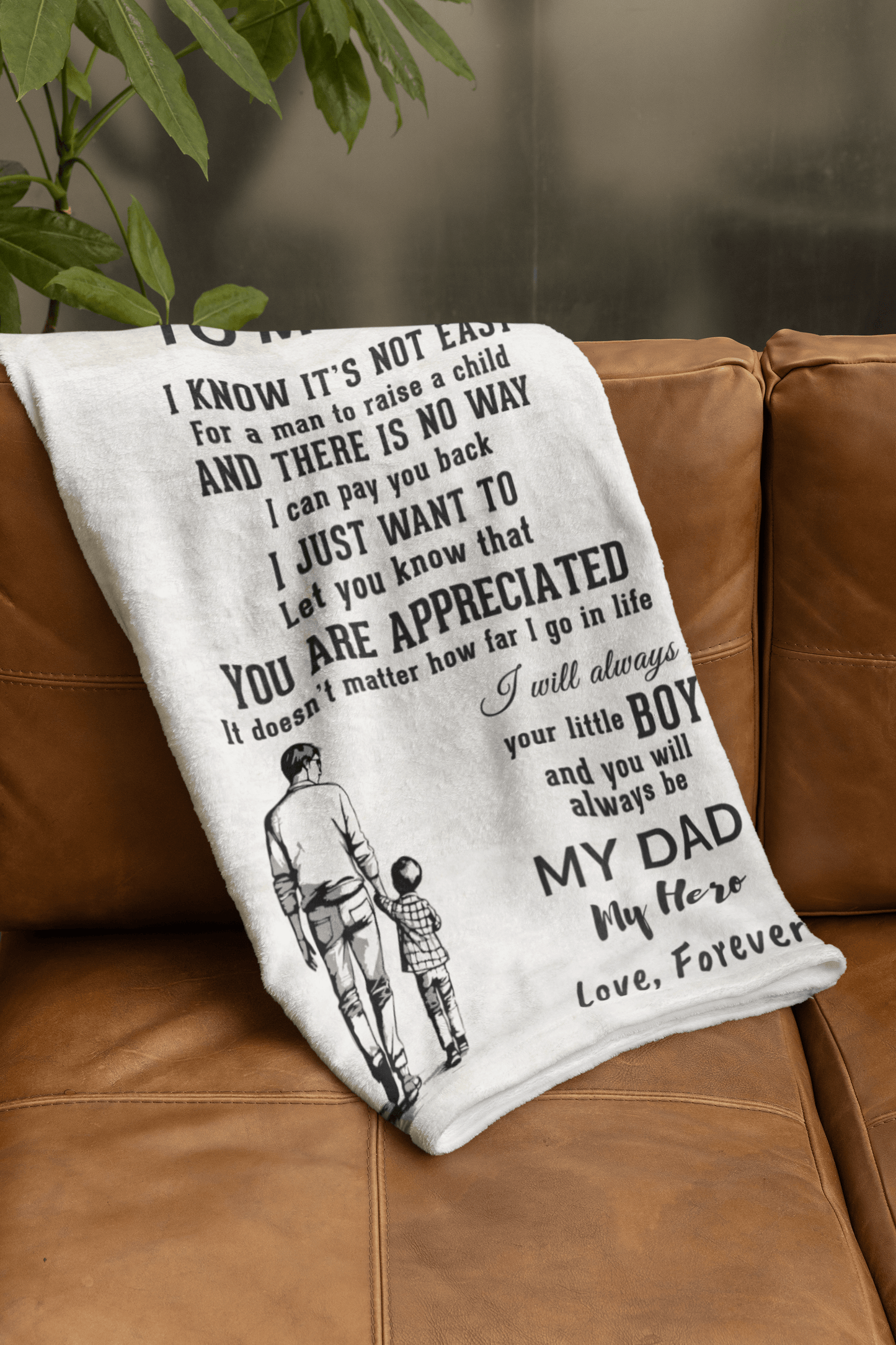 To My Dad -  I Will Always Be Your Little Boy Personalized Jersey Fleece Blanket - Mallard Moon Gift Shop