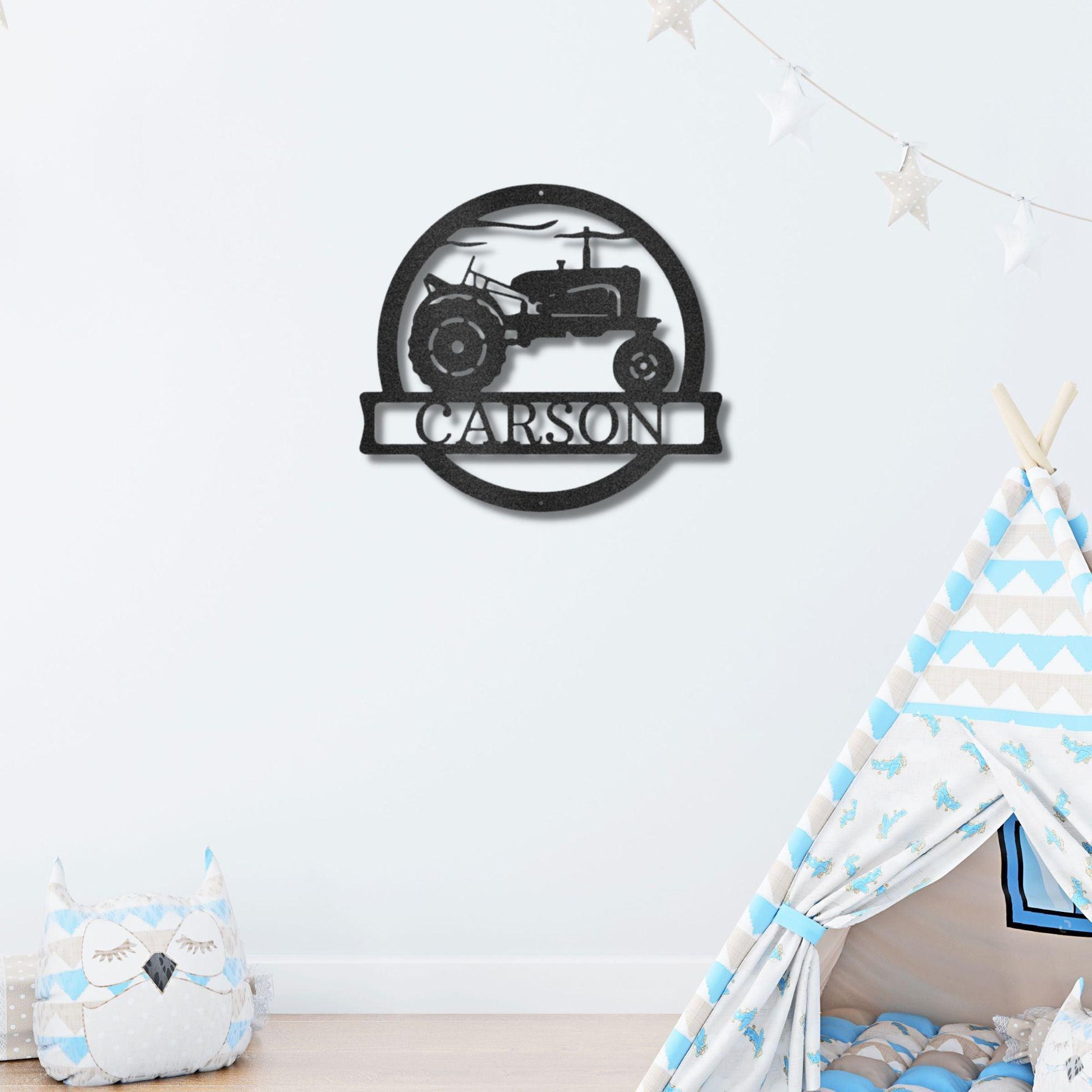 Vintage Tractor Personalized Metal Wall Art Sign - Mallard Moon Gift Shop