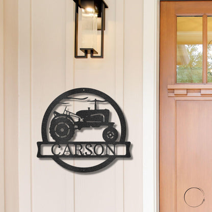 Vintage Tractor Personalized Metal Wall Art Sign - Mallard Moon Gift Shop