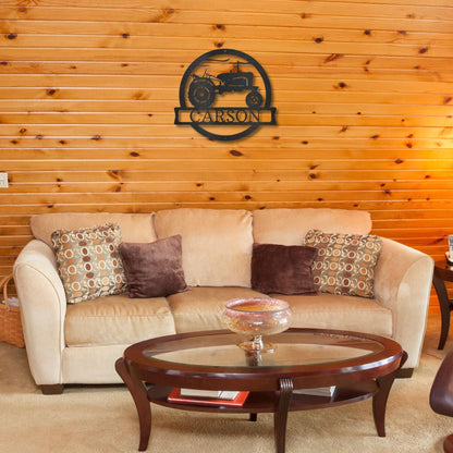 Vintage Tractor Personalized Metal Wall Art Sign - Mallard Moon Gift Shop