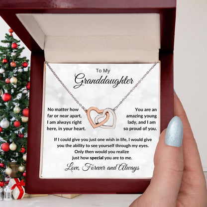 Gift for Granddaughter - Special to Me - Interlocking Hearts Necklace - Mallard Moon Gift Shop