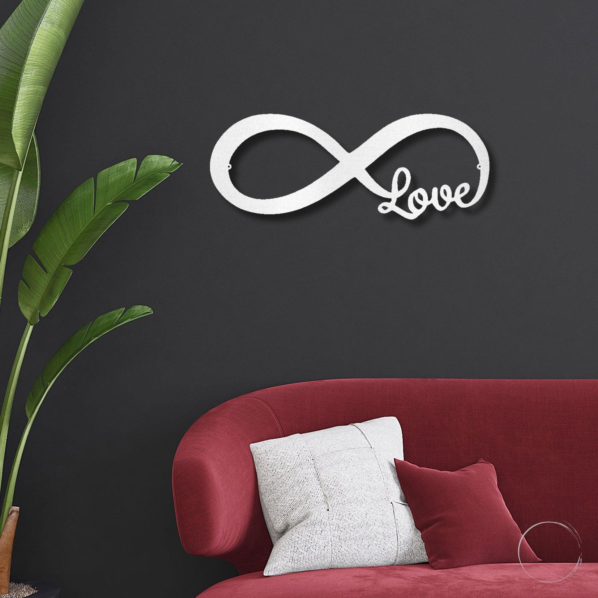 Infinite Love Steel Wall Sign Metal Art Valentine Wedding Anniversary Gift - Mallard Moon Gift Shop