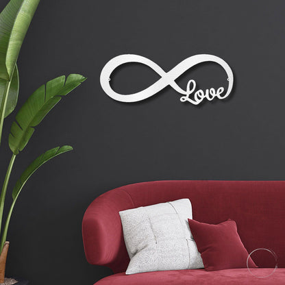 Infinite Love Steel Wall Sign Metal Art Valentine Wedding Anniversary Gift - Mallard Moon Gift Shop