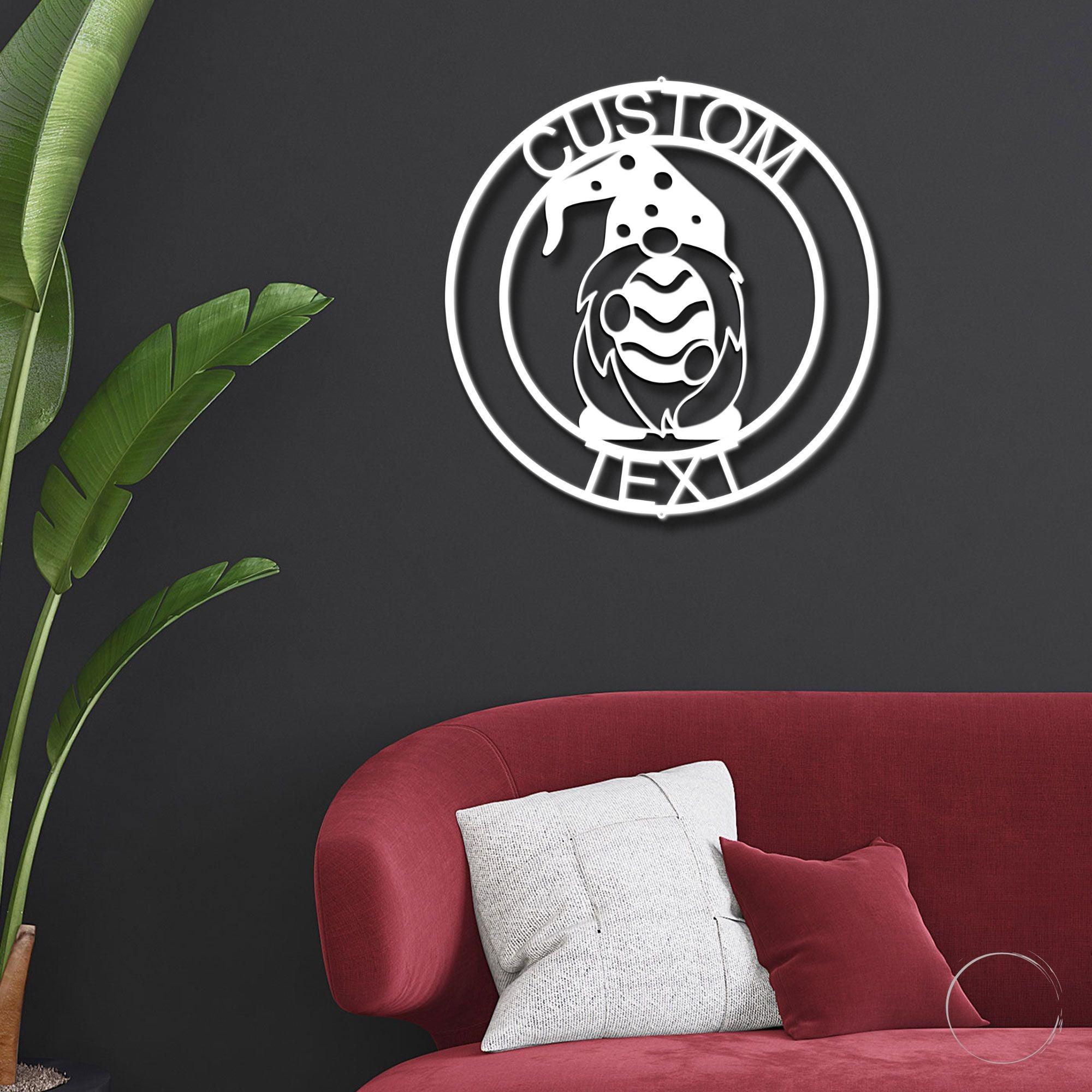 Gnome Easter Egg Custom Name Metal Art Wall Sign Home Decor - Mallard Moon Gift Shop