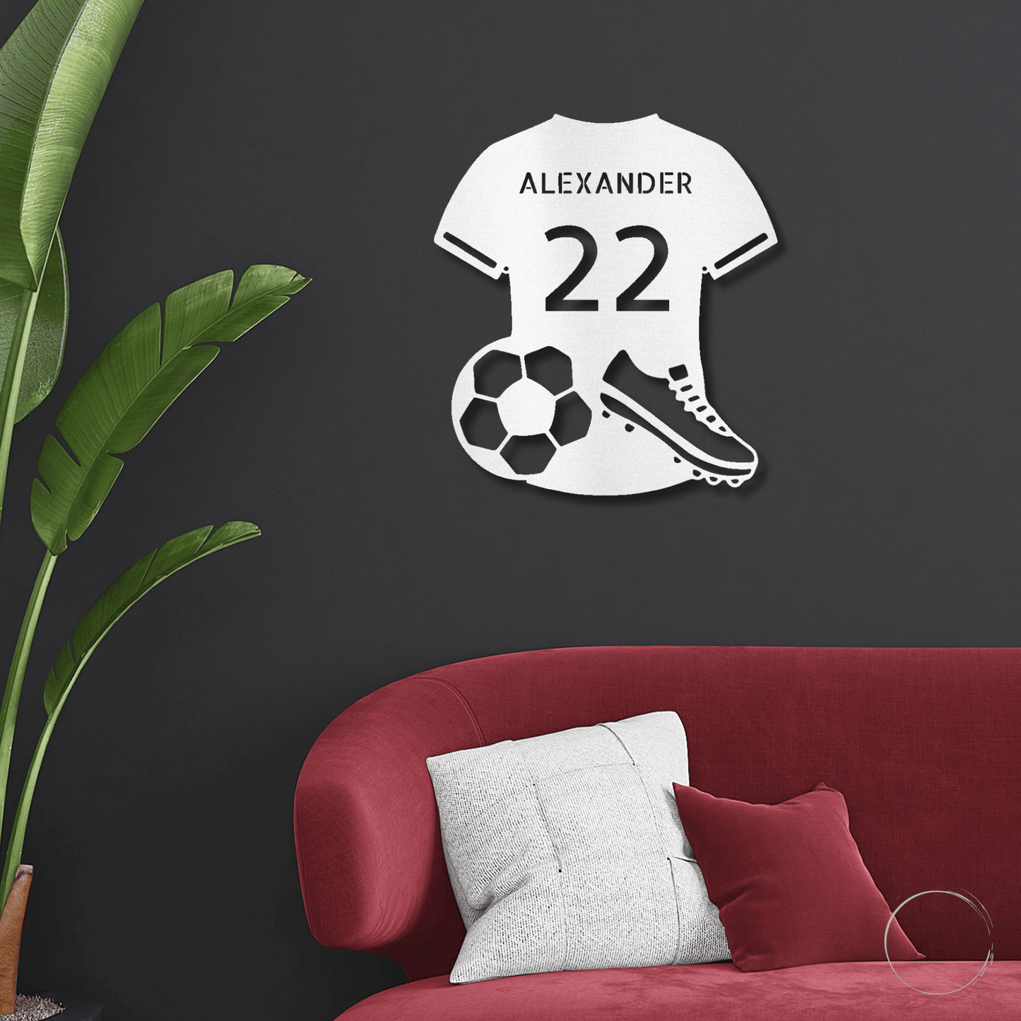 Soccer Jersey Monogram Custom Name Steel Sign Metal Wall Art - Mallard Moon Gift Shop