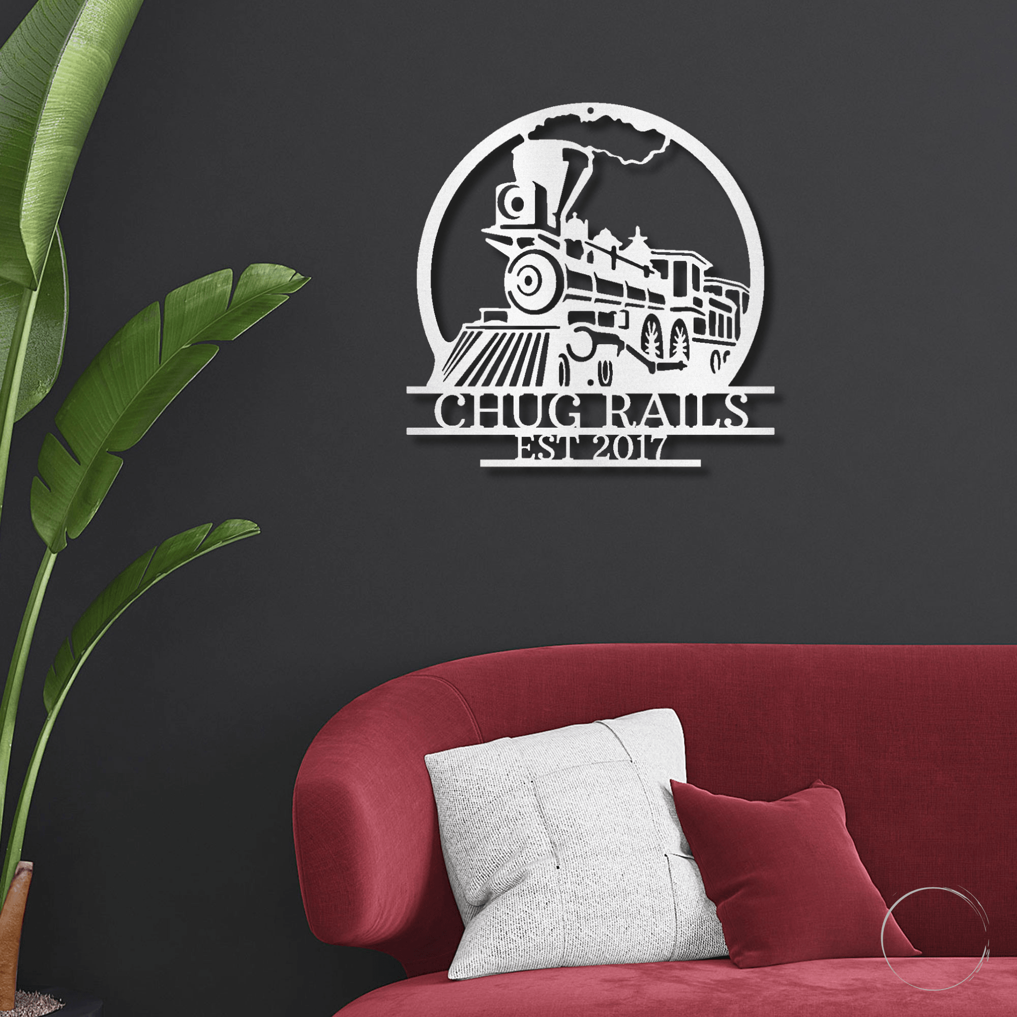 Vintage Steam Locomotive Train Personalized Name Metal Art Wall Sign - Mallard Moon Gift Shop