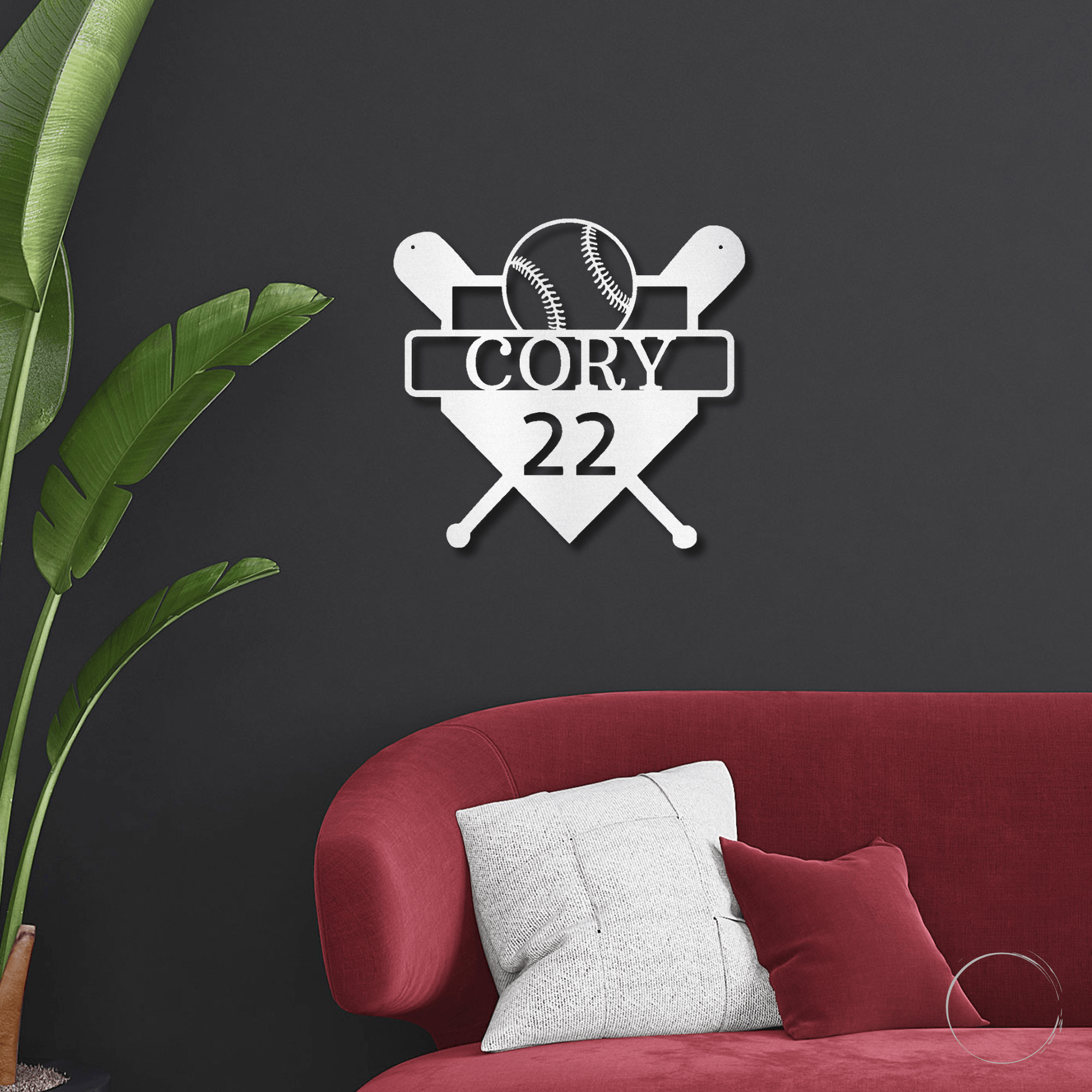 Baseball Home Plate Custom Name Metal Art Wall Sign - Mallard Moon Gift Shop