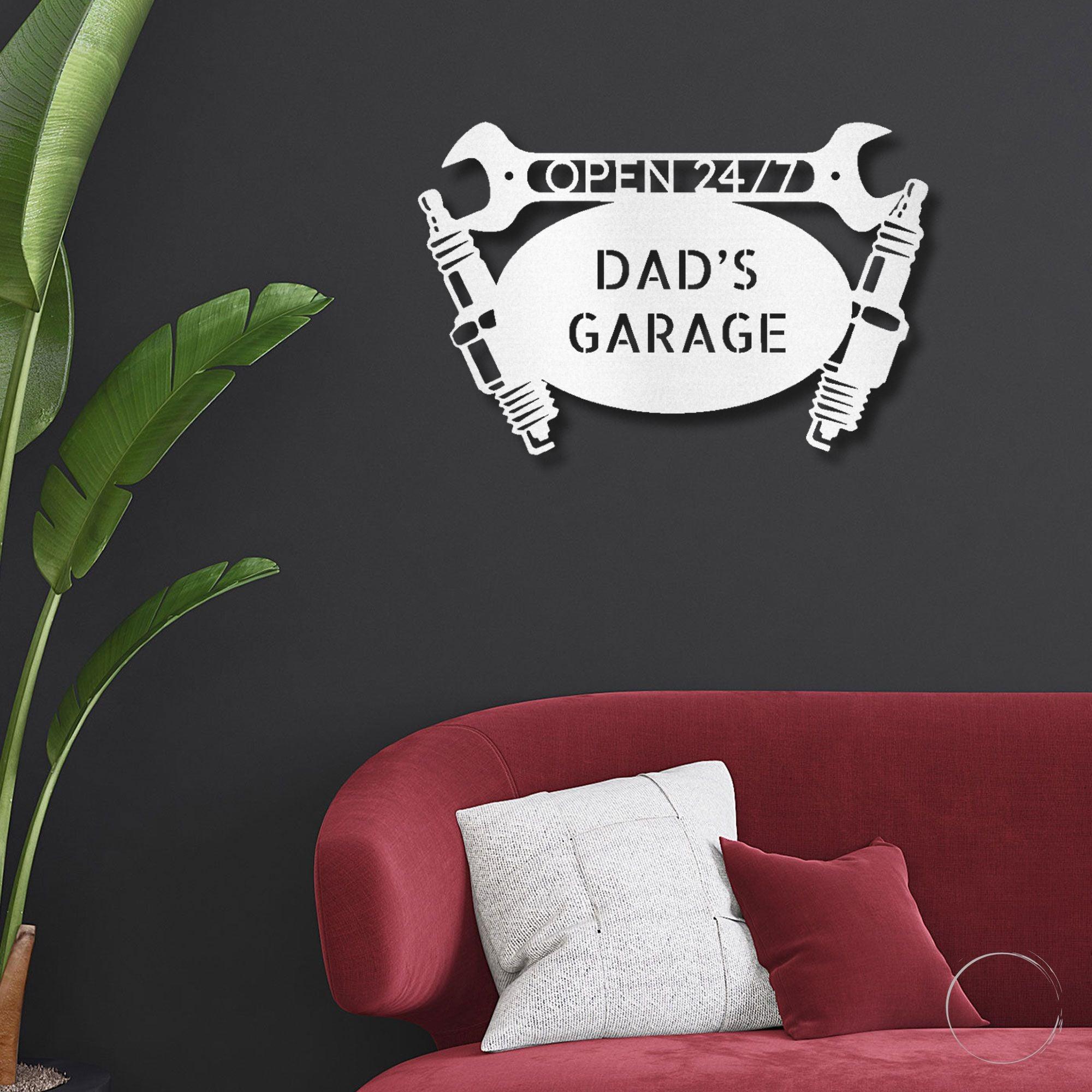 Garage Auto Mechanic Personalized Metal Art Wall Sign - Mallard Moon Gift Shop