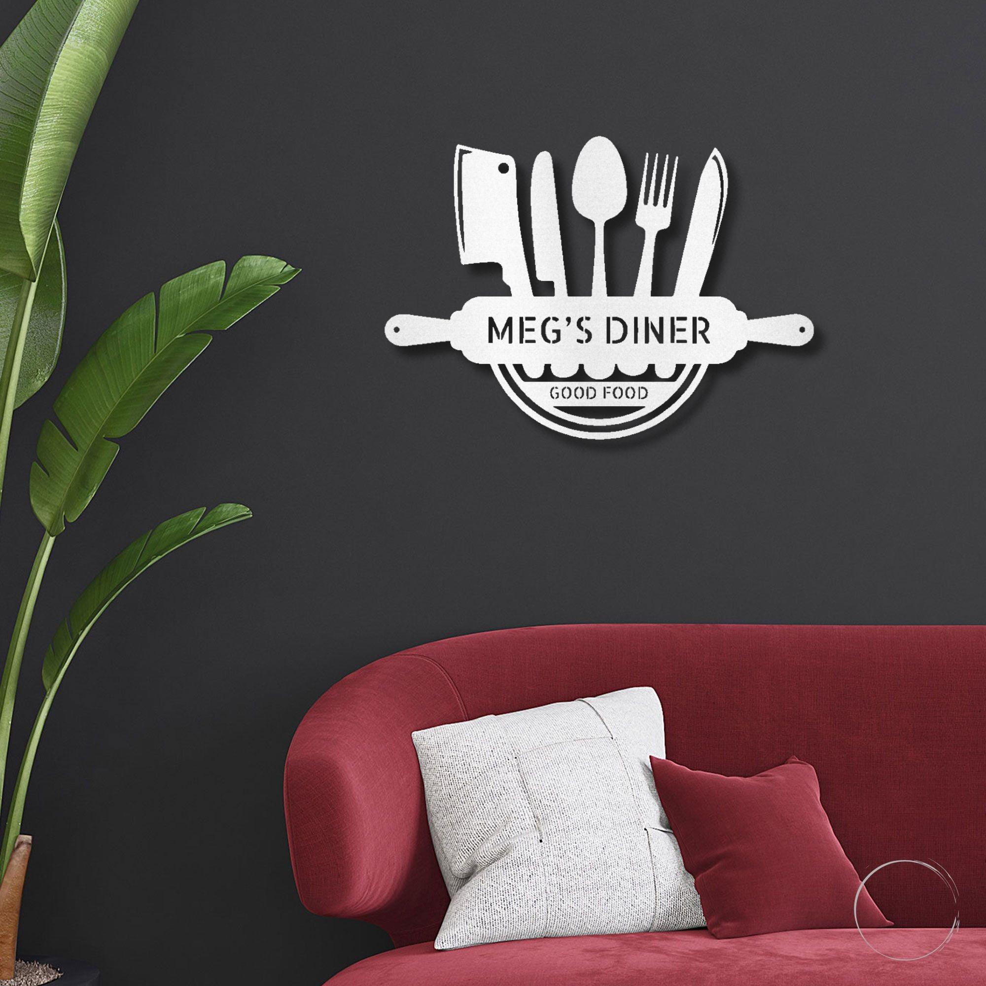 Personalized Kitchen Diner Indoor Outdoor Steel Wall Sign - Mallard Moon Gift Shop