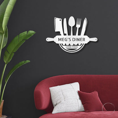 Personalized Kitchen Diner Indoor Outdoor Steel Wall Sign - Mallard Moon Gift Shop