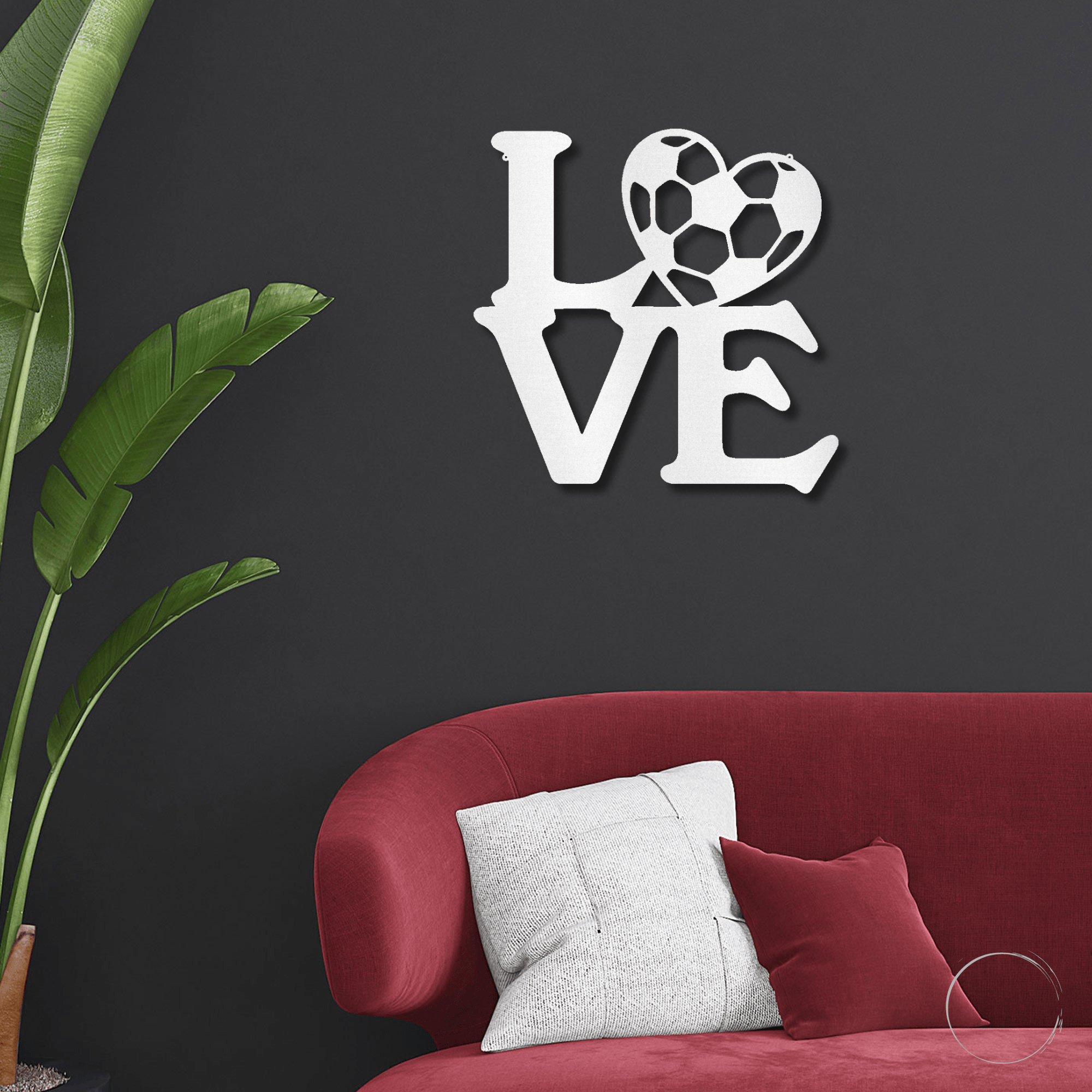 Soccer Love Steel Wall Sign Metal Art - Mallard Moon Gift Shop