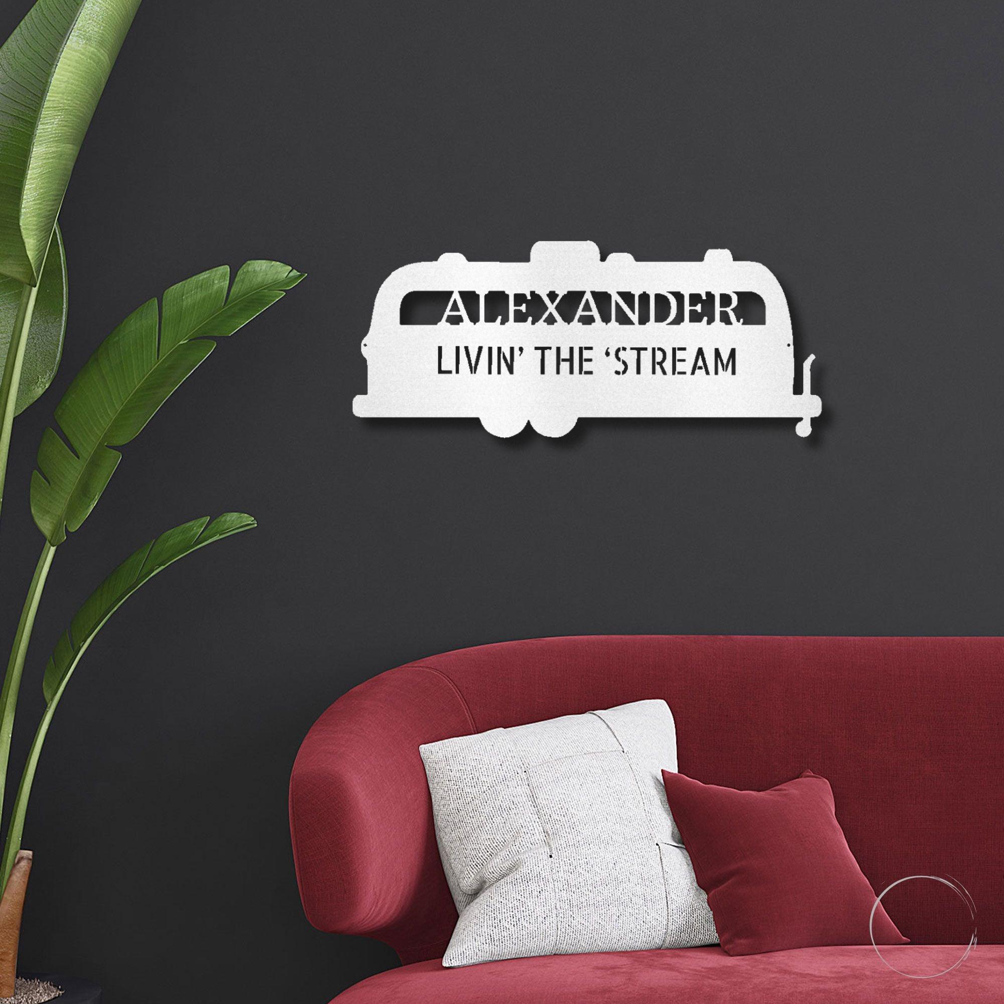 Airstream RV Custom Text Monogram Wall Sign Metal Art - Mallard Moon Gift Shop