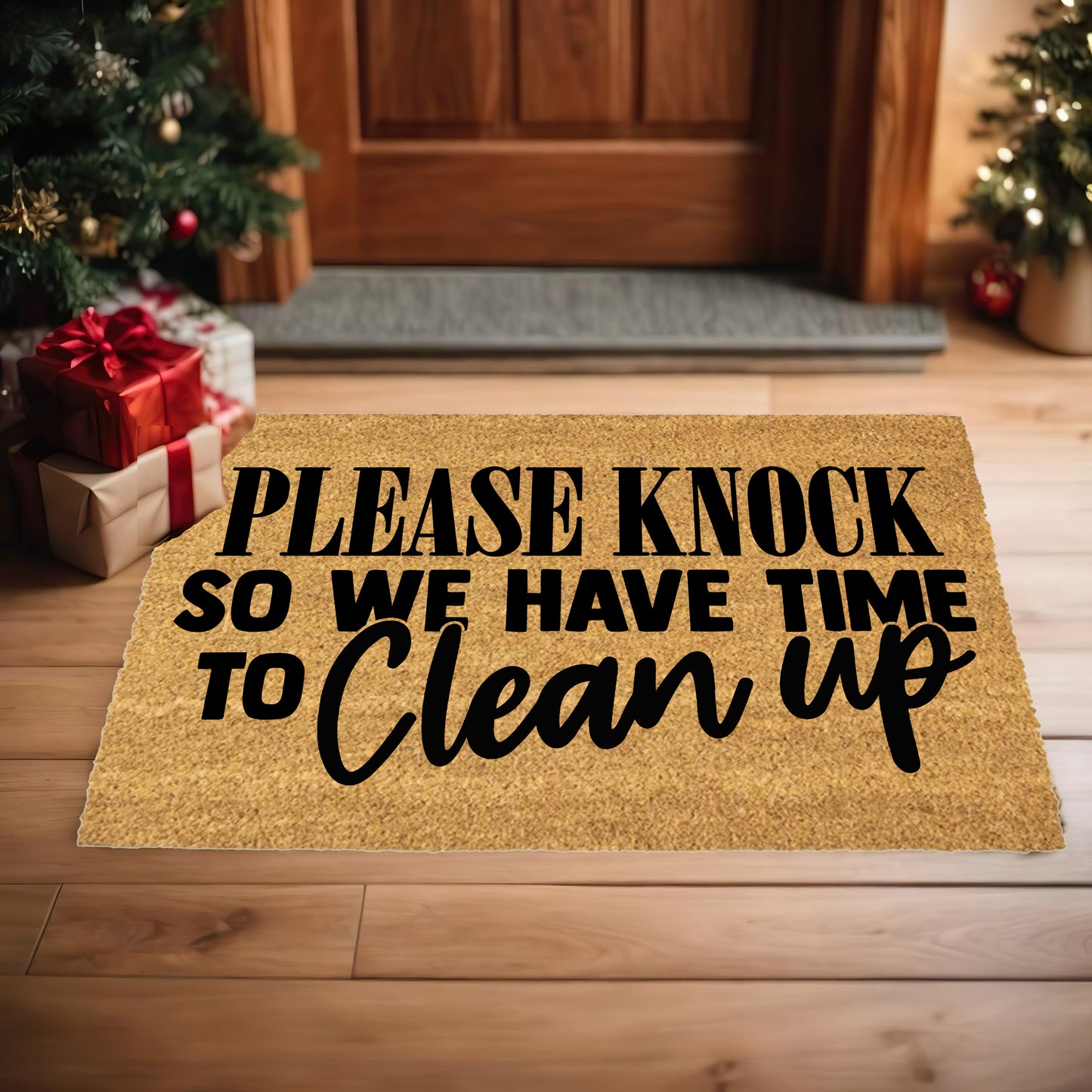 Funny Dog Lover Doormat – “No Need to Knock, We Know You Are Here – The Dogs” | Coir Welcome Mat for Pet Owners | Cute & Humorous Front Porch Décor - Mallard Moon