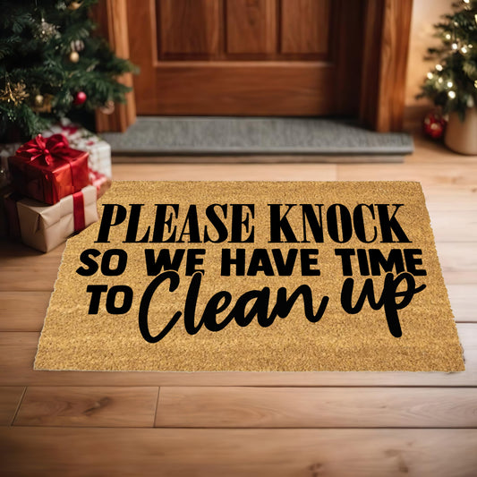 Funny Dog Lover Doormat – “No Need to Knock, We Know You Are Here – The Dogs” | Coir Welcome Mat for Pet Owners | Cute & Humorous Front Porch Décor - Mallard Moon