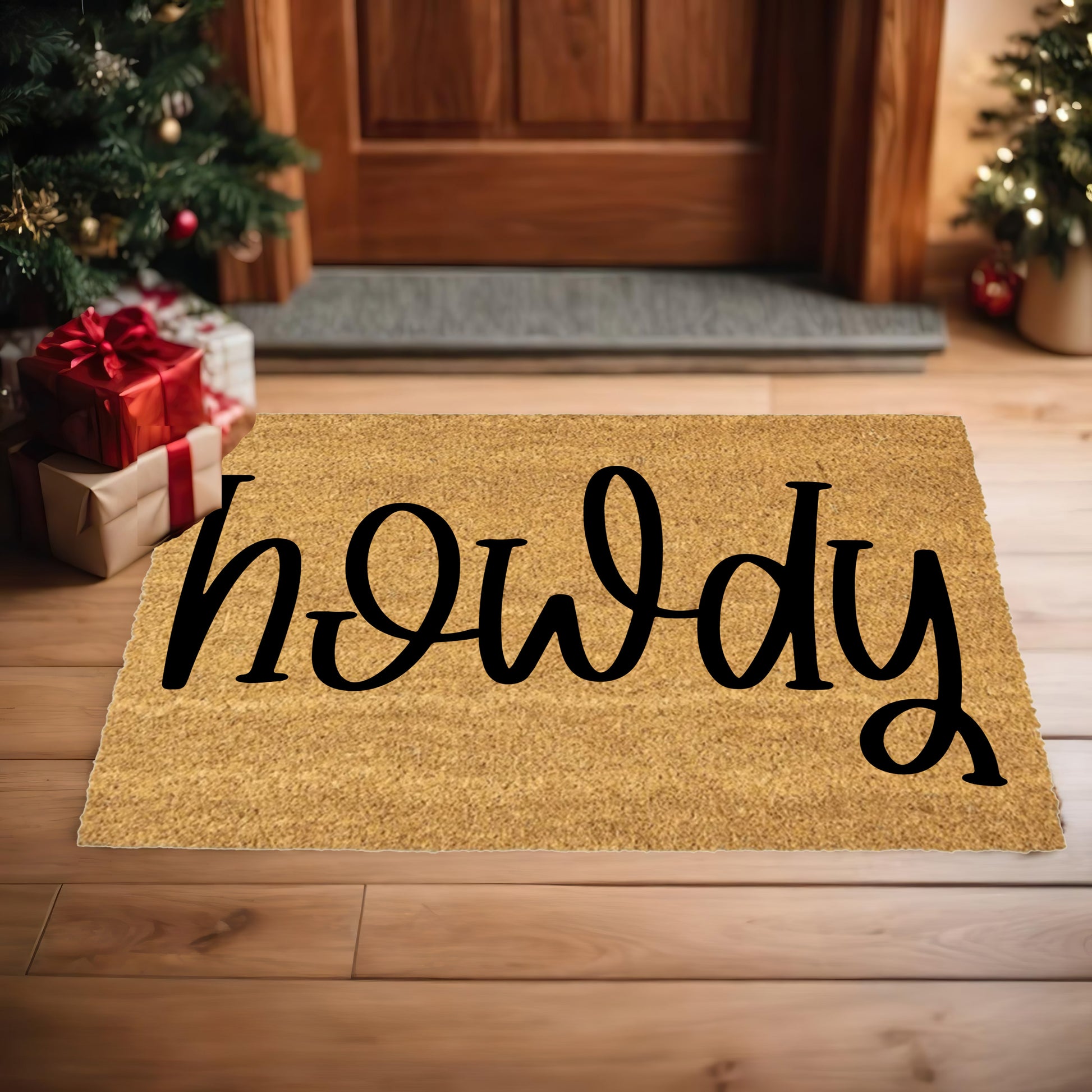 Rustic Howdy Welcome Doormat – Country Farmhouse Coir Entry Mat | Southern Greeting Door Mat | Western Home Décor Gift - Mallard Moon
