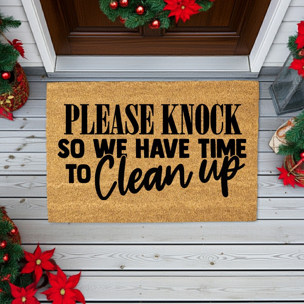 Funny Dog Lover Doormat – “No Need to Knock, We Know You Are Here – The Dogs” | Coir Welcome Mat for Pet Owners | Cute & Humorous Front Porch Décor - Mallard Moon