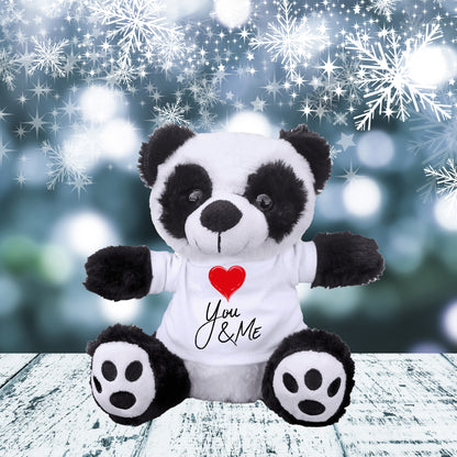 You and Me - Plush Lamb, Panda, or Teddy Bear with Tee Shirt Romantic Gift for Sweetheart - Mallard Moon Gift Shop