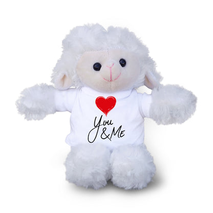 You and Me - Plush Lamb, Panda, or Teddy Bear with Tee Shirt Romantic Gift for Sweetheart - Mallard Moon Gift Shop