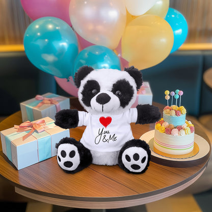 You and Me - Plush Lamb, Panda, or Teddy Bear with Tee Shirt Romantic Gift for Sweetheart - Mallard Moon Gift Shop