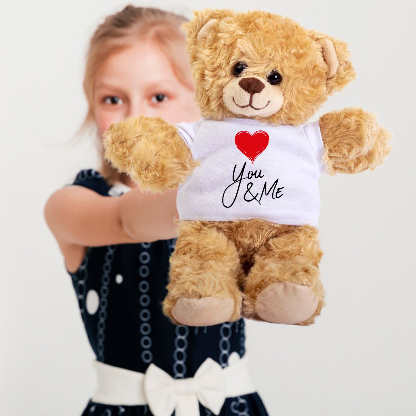 You and Me - Plush Lamb, Panda, or Teddy Bear with Tee Shirt Romantic Gift for Sweetheart - Mallard Moon Gift Shop
