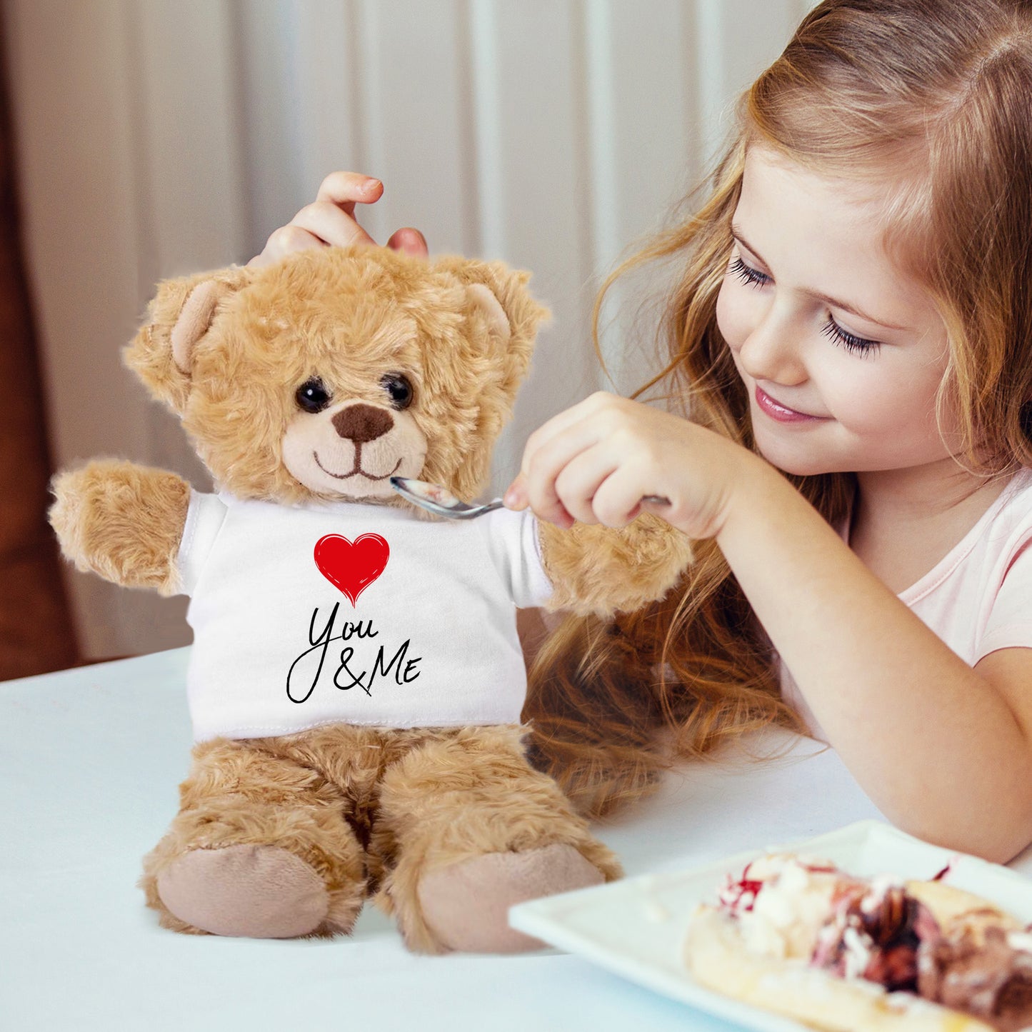 You and Me - Plush Lamb, Panda, or Teddy Bear with Tee Shirt Romantic Gift for Sweetheart - Mallard Moon Gift Shop