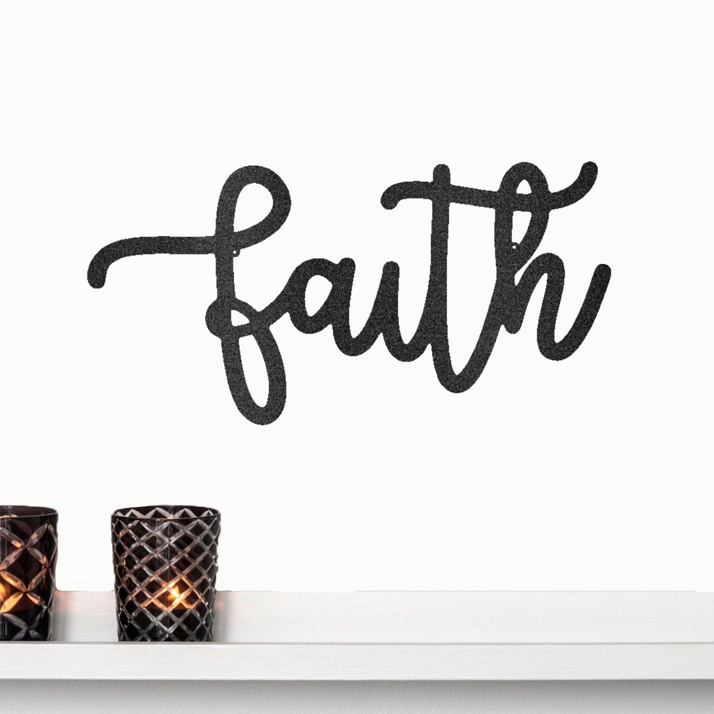 Faith Script Indoor Outdoor Steel Wall Sign - Mallard Moon Gift Shop