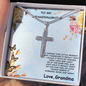 Granddaughter Cross Pendant Necklace with Message Card Gift Box - Mallard Moon Gift Shop