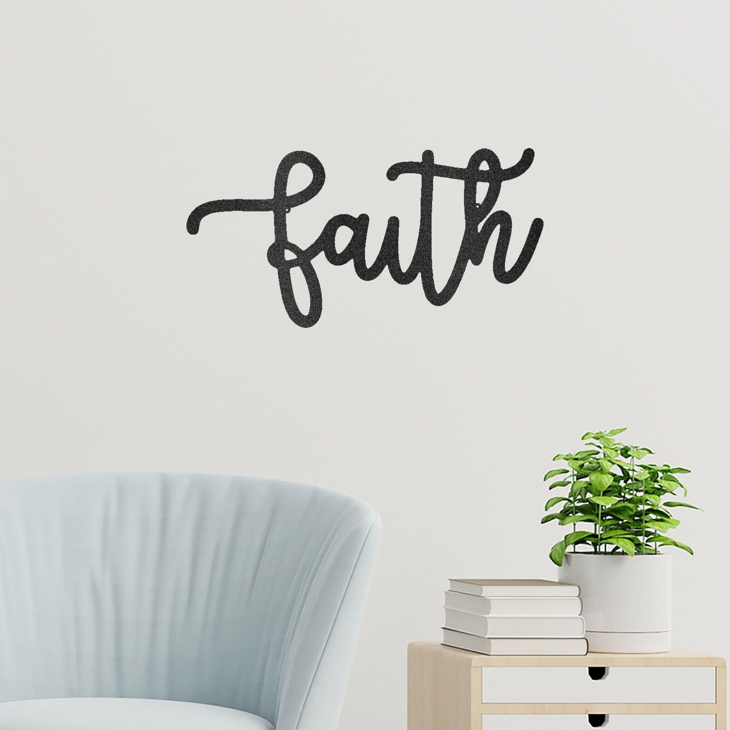 Faith Script Indoor Outdoor Steel Wall Sign - Mallard Moon Gift Shop
