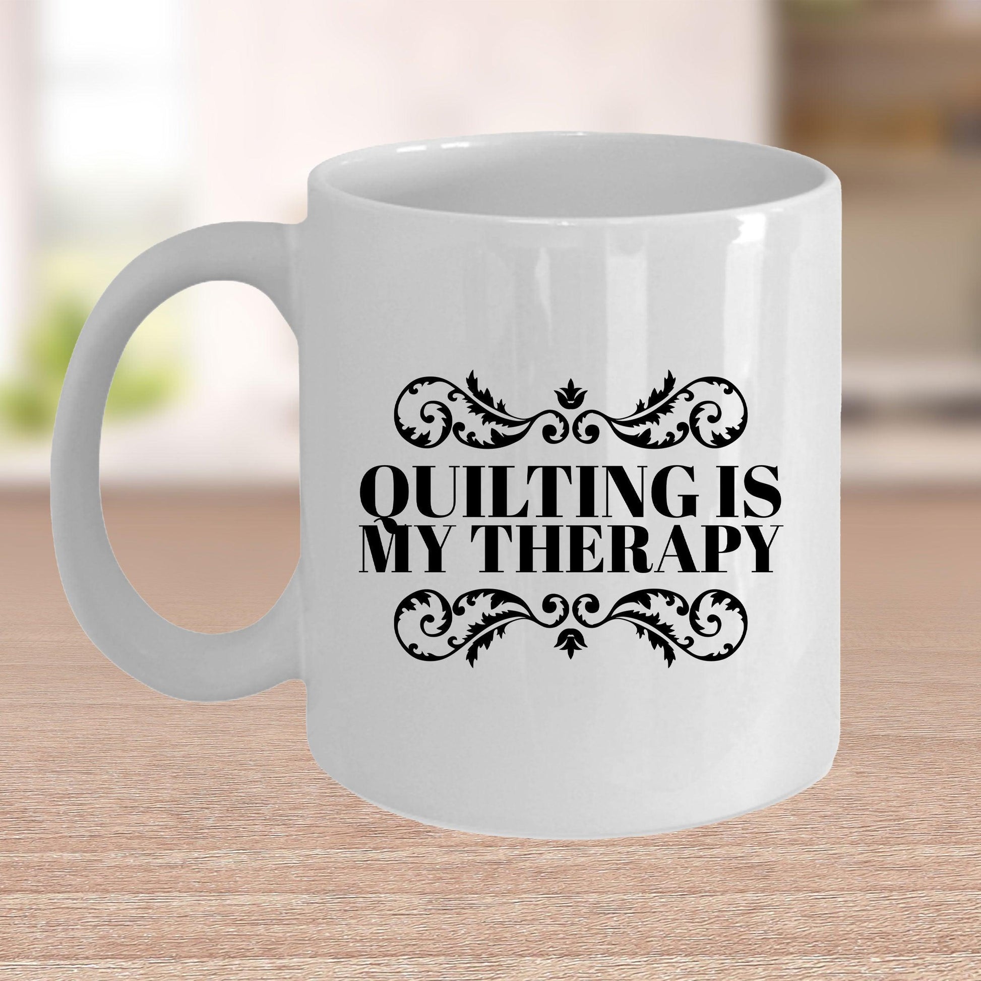 Quilting is My Therapy Ceramic Coffee Mug Travel Mug Gift for Quilter - Mallard Moon Gift Shop