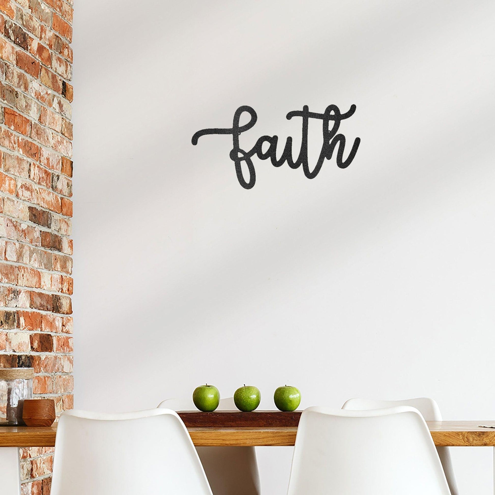 Faith Script Indoor Outdoor Steel Wall Sign - Mallard Moon Gift Shop