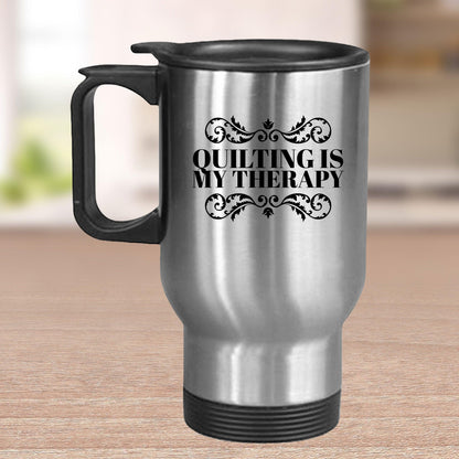 Quilting is My Therapy Ceramic Coffee Mug Travel Mug Gift for Quilter - Mallard Moon Gift Shop