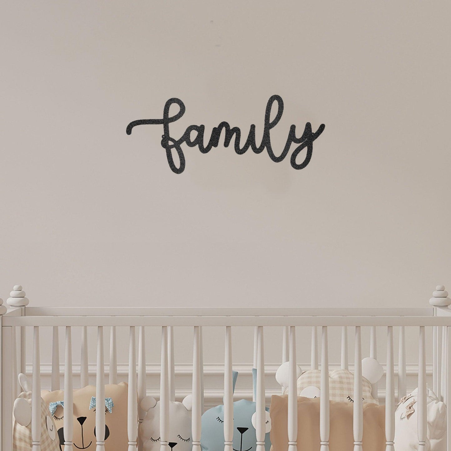 Family Script Indoor Outdoor Metal Wall Art - Mallard Moon Gift Shop