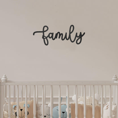 Family Script Indoor Outdoor Metal Wall Art - Mallard Moon Gift Shop