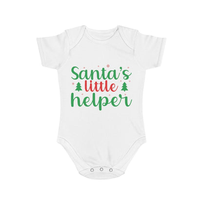 Santa's Little Helper Short Sleeve Baby Bodysuit - Mallard Moon Gift Shop