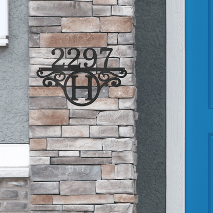 Initial Address Monogram Personalized Indoor Outdoor Steel Wall Sign Art - Mallard Moon Gift Shop