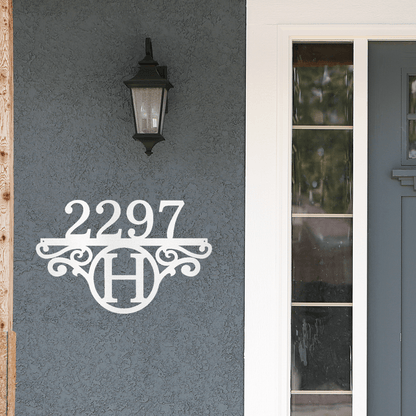 Initial Address Monogram Personalized Indoor Outdoor Steel Wall Sign Art - Mallard Moon Gift Shop